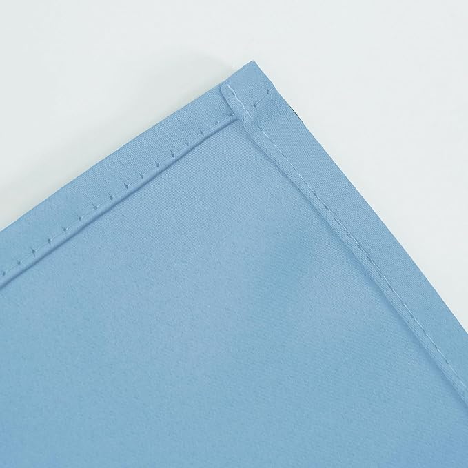 LEMOMO Blackout Curtains 66 x 54 Inch Long Sky Blue Curtains Set of 2 Panels Room Darkening Curtains for Bedroom and Living Room