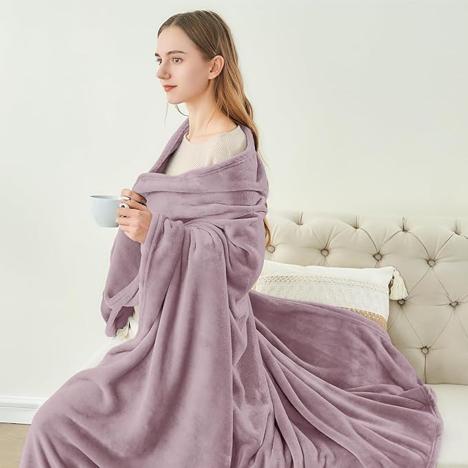 BEDELITE Fleece Blanket Dusky Violet Throw Blankets for Couch & Bed, Luxury Plush Cozy Fuzzy Blanket 50x60 inches, Super Soft Warm Lightweight Throw Blanket for Travel Camping