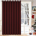 Yakamok Extra Wide Blackout Curtain for Sliding Glass Door, Grommet Thermal Insulated Room Divider Curtain 100W x 84L inch, Room Darkening Patio Curtain,8.3ft Wide x 7ft Tall, 1 Panel,Burgundy Red