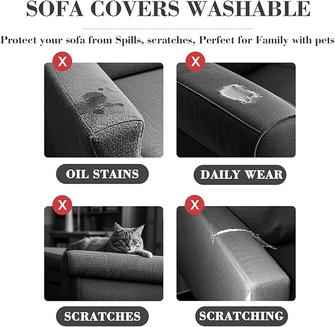 2Pcs Couch Arm Covers, Armrest Cover for Sofa, Sofa Arms Covers Washable Arms with Twist Pins Soft,Skin-Friendly for Pets (Texture Blue, Armrest Cover)