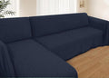 HOMERILLA Sectional Couch Covers for Sectional Sofa L Shaped Sofa Cover Blanket 2 Pieces L Shape Furniture Protector for Pets Dogs(Midnight Blue, XXX-Large)