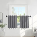 PONY DANCE Half Window Curtains - Sunlight Block Privacy Curtains Thermal Insulated Drapes for Kitchen Cafe Kids Nursery Bedroom Living Room, W 29 x L 36 Each, Silver Grey, 2 Panels