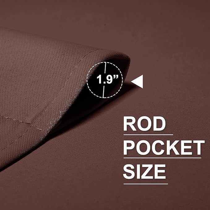 RYB HOME 54 inch Blackout Curtains for Living Room, Rod Pocket Thermal Insulated Small Window Drapes Room Darkening Shades for Bedroom Studio Dorm, W 42 x L 54 inch, Set of 2 Panels, Chocolate Brown