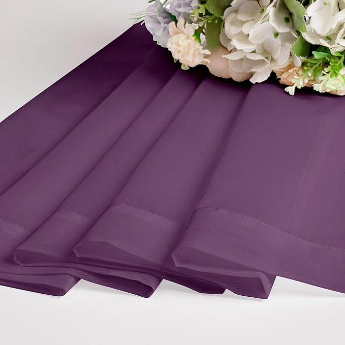 OWENIE Plum Sheer Curtains 63 Inches Long 2 Panels Set, Light Filtering Voile Fimly Sheer Curtains & Drapes for Living Room Bedroom, 2pcs, Plum, Each 42" W x 63" L Inch