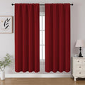 CUCRAF Red Blackout Curtains 63 inch Length 2 Panels Set, Rod Pocket Room Darkening Drapes for Bedroom Living Room, Insulated Thermal Light Blocking Window Curtain (W52 x L63 Inch)