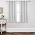 Joydeco White Curtains 54 Inches Long 2 Panels Set, Thermal Insulated Long Curtains& Drapes 2 Burg, Room Darkening Grommet Drapes for Living Room Bedroom Window (W52 x L54 Inch, Greyish White)