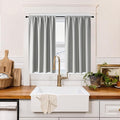 RYB HOME 100% Blackout Short Curtains for Small Window, Thermal Insulated Total Room Darkening Noise Reducing Curtains for Basement Bathroom RV Cars, 29 inches Wide by 36 inches Long, Sliver Grey