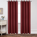 Joydeco Blackout Curtains 90 Inch Length 2 Panels Set, Thermal Insulated Long Curtains 2 Burg, Room Darkening Grommet Drapes for Living Room Bedroom Window (W52 x L90 Inch, Burgundy Red)
