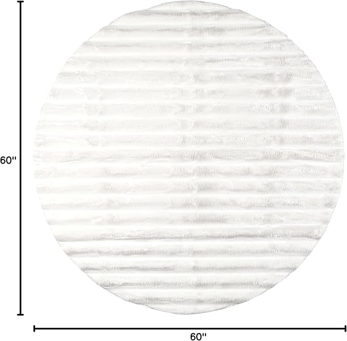 Nuloom SuperiorWash Collection Kai Off-White, 5' Round, Fluffy and Cozy, High Traffic, Stain Resistant, Easy Clean, Durable Washable Area Rug for Bedroom, Living Room, Dining, Den, Foyer, Entryway