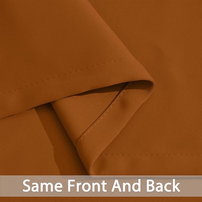 Yakamok Wide Thermal Blackout Patio Door Curtain Panel, Burnt Orange Grommet Sliding Door Insulated Curtains, Extra Wide Curtains for Sliding Glass Door, Burnt Orange, W52 x L84, 1 Panel
