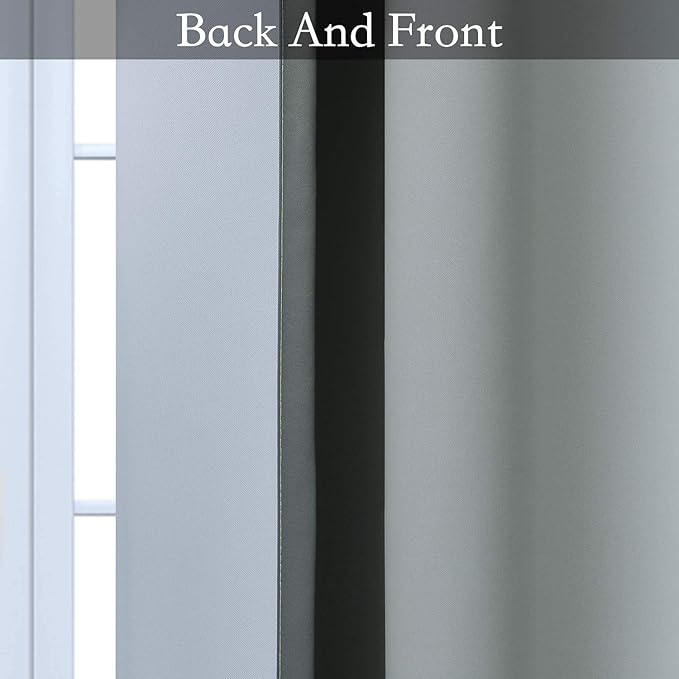 SimpleHome Ombre Room Darkening Curtains 84 inches Length for Bedroom,Grommet Gradient Light Blocking Grey to White Window Curtain for Living Room,1 Panel, 52x84 inches