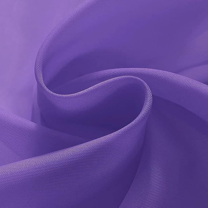 SpaceDresser Sheer Voile Window Treatment Rod Pocket Curtain Panels for Kitchen Bedroom Living Room Drapes Sunlight Filtering Privacy Semi Home Decor Assorted (Purple, 52 W x 84 L)