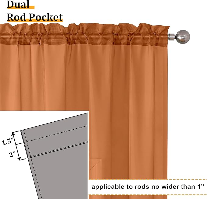 Aiyufeng Orange Sheer Curtains 84 Inches Long 2 Panels Set, Light Filtering Soft Airy Voile Rod Pocket Orange Sheer Window Drapes for Bedroom Living Room, Each 40Wx84L Inches