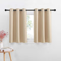 NICETOWN Small Kitchen Windows Curtains - Blackout Functional Thermal Insulated Window Treatment Curtains/Drapes, Home Christmas Decoration (Biscotti Beige, 2 Panels, 42W by 36L + 1.2 inches Header)