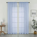 OWENIE Sheer Curtains 84 inches Long 2 Panels Set for Living Room/Bedroom, Rod Pocket Voile Sheer Panel Drapes, Airy Soft Fabric Window Treatments, 2pcs, Each 42" W x 84" L, Demin