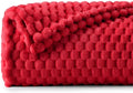 BEDELITE Fleece Twin Blanket for Couch & Bed - 3D Jacquard Decorative Red Throw, Super Soft and Cozy Warm Fuzzy Blanket All Seasons Suitable, 60x80Inches