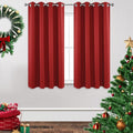 Joydeco Blackout Curtains 63 inch Length 2 Panels Set, Thermal Insulated Long Curtains & Drapes 2 Burg, Room Darkening Grommet Drapes for Bedroom Living Room Windows (W42 x L63 Inch, Red)
