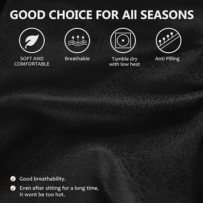 Leather Look Couch Cushion Covers Sofa Seat Slipcovers Sets Couches Furniture Protector for Sectional Armchair Loveseat Pets Kids Stretch Spandex Fabric (1 T-Cushion Armchair, Black)
