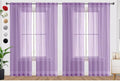 SpaceDresser Lavender Sheer Curtains 4 Panels Rod Pocket Semi-Sheer Curtain 45 Inches Long Light Filtering Voile Window Drapes for Bedroom Living Room Kitchen, Each 52W x 45L
