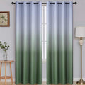 SimpleHome Ombre Room Darkening Curtains for Bedroom, Light Blocking Gradient Grey White to Sage Green Thermal Insulated Grommet Window Curtains/Drapes for Living Room,2 Panels, 52x84 inches Length