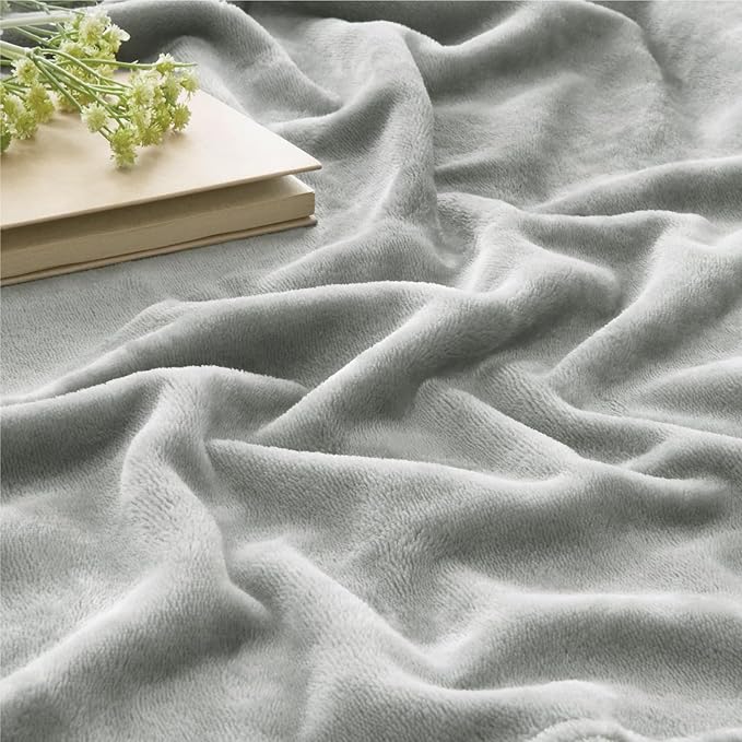 BEDELITE Fleece Blanket Light Grey Throw Blankets for Couch & Bed, Luxury Plush Cozy Fuzzy 50x60 inches, Super Soft Warm Lightweight Throw for Travel Camping