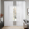 MIULEE 2 Panels Solid Color White Sheer Window Curtains Elegant Window Voile Panels/Draperies/Treatment for Bedroom Living Room (70 X 96 Inches White)
