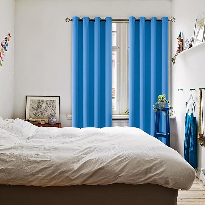 BGment Room Darkening Curtains 120 Inches Long - Grommet Thermal Insulated Drapes Window Treatment Curtains for Bedroom, 2 Panels, 52 x 120 Inch, Classic Blue