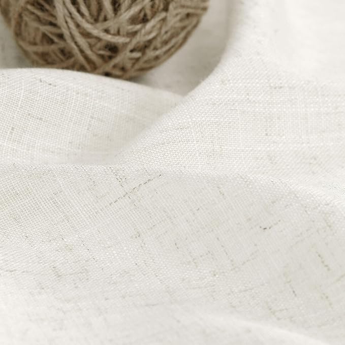 Cream Semi Sheer Curtains 96 Inches Long Back Tab Pocket Ivory Linen Living Room Curtain 2 Panel Sets Light Filtering Luxury Drapes Boho Farmhouse Room Curtains for Bedroom Aesthetic 8Ft 40x96
