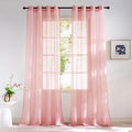 NICETOWN Voile Sheer Baby Pink Curtains for Girls Room, Grommet Light Filtering Sheer Window Treatments Airy & Elegant for Nursery/Bedroom, 2 Panels, W54 x L84