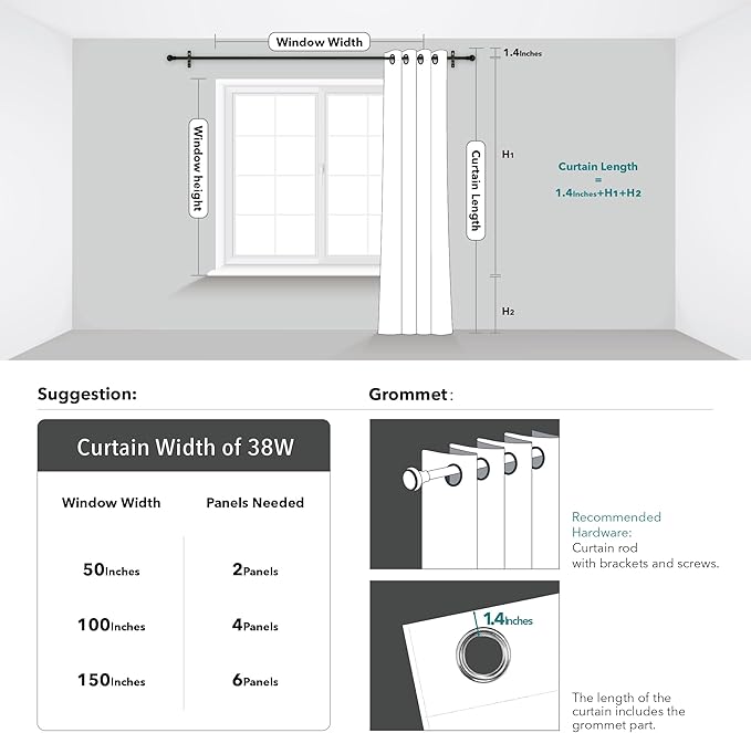 Deconovo Beige Curtains for Living Room, Room Darkening Soundproof Drapes with Wave Dots Silver Print, 38 x 72 Inch Long, Grommet Top, Set of 2 Window Panels for Living Room Bedroom Office Nursery
