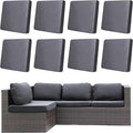 8Pcs Outdoor Cushion Covers, Patio Cushion Covers,Stretch Elastic Slipcovers, Replacement Washable & Reusable Furniture Protector for Patio Couch (Grey,Cover Only)