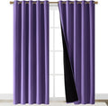 NICETOWN Total Shade Curtains and Draperies, Heavy-Duty Full Light Shading Drapes with Black Liner Backing for Villa/Hall/Dorm Window(Lilac Purple, Package of 2, 70 inches Wide x 95 inches Long)