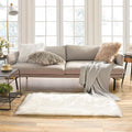 Ashler Faux Fur Rug - Fluffy Shaggy Area Rug, Ultra Soft 2.2 x 4 Feet Rectangle, White Fuzzy Machine Washable Shag, Nursery Decor Throw for Bedroom, Kids Room, Living Room