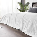 BEDELITE Fleece Blanket Queen Size – 3D Ribbed Jacquard Soft and Warm Decorative Fuzzy Blankets – Cozy, Fluffy, Plush Lightweight Throw Blankets for Couch, Bed, Sofa(White, 90x90 inches)