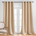 NICETOWN Room Darkening Grommet Panels - (52 inches Width, Biscotti Beige, 1 Pair) Extra Long Curtains 120 inches Long, Privacy Draperies for Large Window