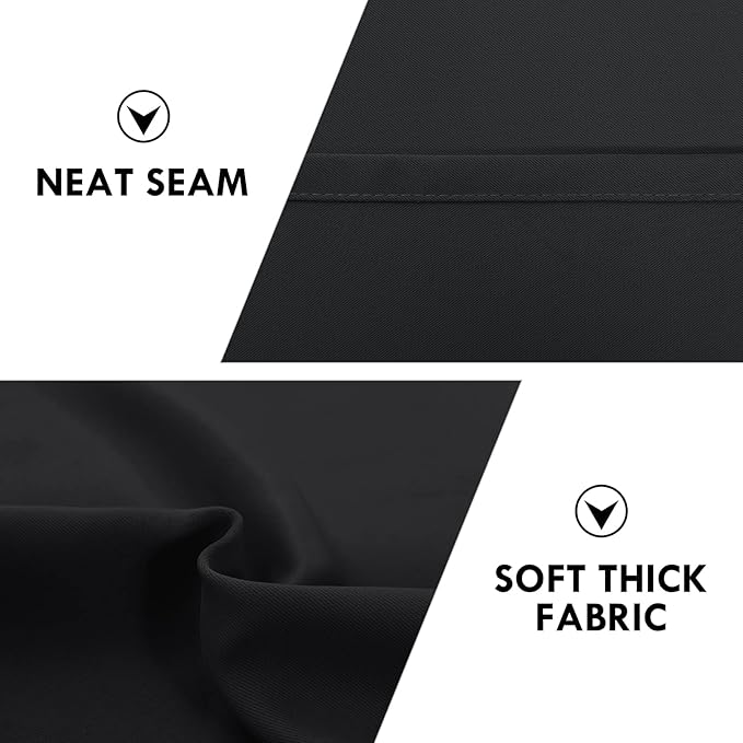 DWCN Blackout Curtains for Bedroom – Thermal Insulated Energy Saving Drapes for Living Room, Black, W 38 x L 84 Inch, Set of 2 Rod Pocket Curtain Panels