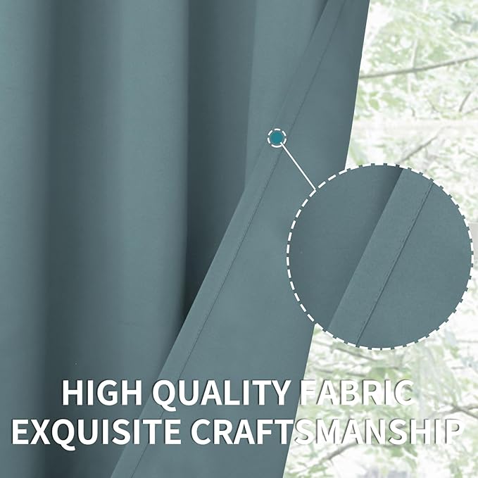 BGment Room Darkening Curtains 72 Inches Long - Grommet Thermal Insulated Drapes Window Treatment Curtains for Bedroom, 2 Panels, 42 x 72 Inch, Stone Blue
