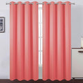 LEMOMO Blackout Curtains 66 x 95 inch/Coral Curtains Set of 2 Panels/Thermal Insulated Room Darkening Bedroom Curtains