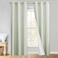 NICETOWN Sage Green 100% Blackout Linen Texture Curtains 80 inches Long 2 Panels for Boy's Room, Thermal Insulated Full Blackout 2-Layer Lined Drapes, Energy Efficiency Window Draperies