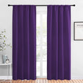 NICETOWN Blackout Draperies Curtains 84 Long - Easy Care Thermal Insulated Rod Pocket Blackout Curtains/Draperies for Patio Door - 1 Pair, Royal Purple, 42 inches Wx84 L
