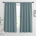 RYB HOME Blackout Curtains for Bedroom Living Room 63 inches Long, Thermal Insulated Privacy Rod Pocket Drapes for Nursery Office Home Theater, Width 42 by Length 63, Dusty Blue, 2 Panels