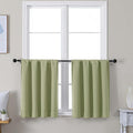 Simplebrand Ava Sage Green Short 30 Inches Blackout Curtain 2 Panels Set, Half Window Rod Pocket Privacy Curtain Tiers for Kitchen, Curtains Blackout for Bathroom Shades, W30 x L30 Inch, Sage Green