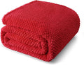 Whale Flotilla Queen Size Fuzzy Fleece Blanket for Bed, 90x90 Inch Fluffy Warm Soft Jacquard Blankets for All Season, Lightweight and Cozy, Red