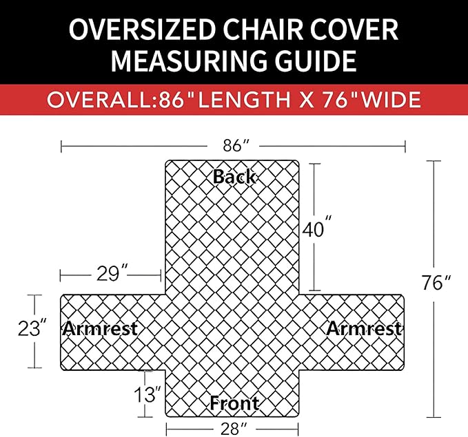 Easy-Going Oversized Chair Sofa Slipcover Reversible Sofa Cover Water Resistant Couch Cover Furniture Protector Cover with Elastic Straps for Pets Dog (Oversized Chair, Cyan/Ivory)