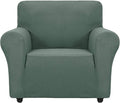ZNSAYOTX Super Stretch Chair Slipcover Universal Sofa Chair Covers for Living Room Dogs Pet Furniture Protector Spandex Armchair Slipcovers with Anti Slip Foam Sticks (Pea Green, Chair)