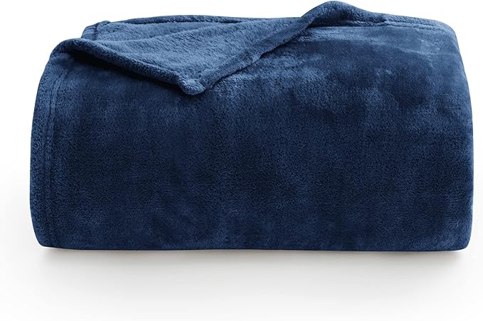 BEDELITE Fleece Blanket Twin Size Navy Blue Throw Blankets for Couch & Bed, Luxury Plush Cozy Fuzzy Blanket 60x80 inches, Super Soft Warm Lightweight Throw Blanket for Travel Camping