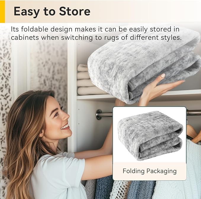 Washable Area Rugs 8ft Non-Slip Modern Abstract Soft for Living Room Entryway Bedroom Nursery, Print Pattern, Gray White Grey