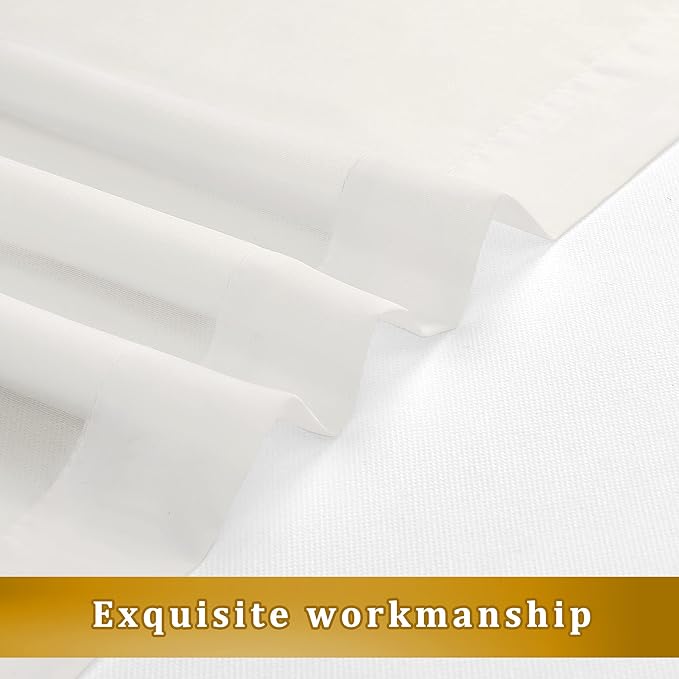 Aiyufeng Ivory Sheer Curtains for Living Room 45 inch Length 2 Panels Set, Rod Pocket Semitransparent Balance Privacy & Light Vertical Sheer Drapes for Bedroom, W40 x L45