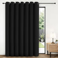 Joydeco Blackout Patio Sliding Door Curtains 108 Inches Long, Grommet Privacy Room Divider Curtains, Extra Wide Thermal Blackout Drapes for Bedroom Living Room (Black, 80Wx108L, 1 Panel)