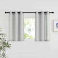 NICETOWN Gray Linen Kitchen Window Curtains Over Sink, Grommet Thick Linen Gray Short Window Treatments Privacy Assured with Light Filtering for Bedroom/Bathroom, W34 x L36, 2 Panels